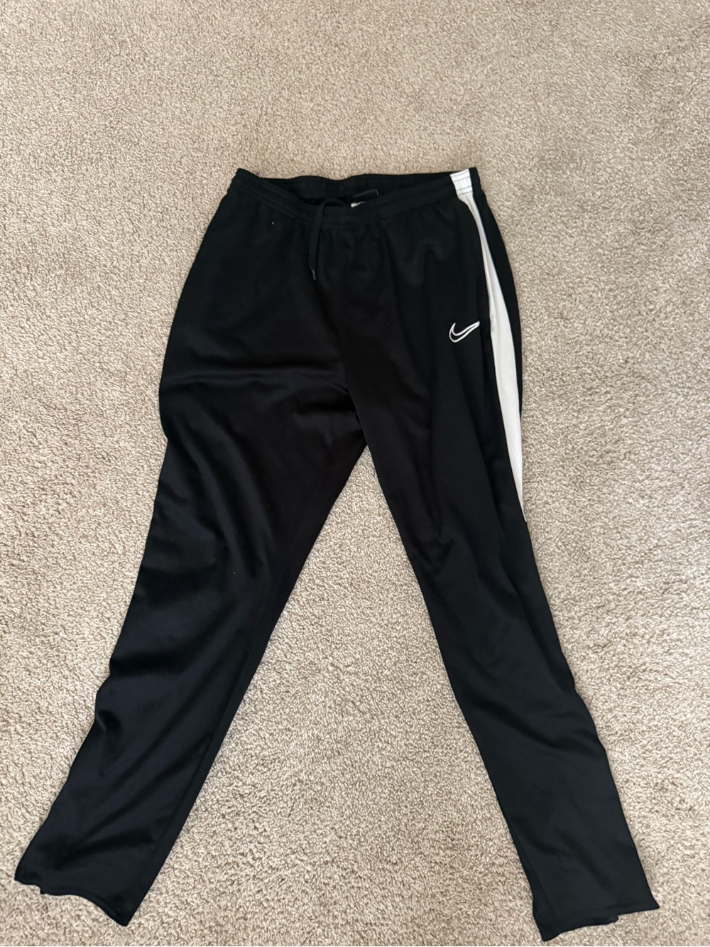 Nike Black Joggers with White Side Stripe